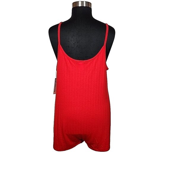 NOBO Red Lightweight Soft Pointelle Knit Sleep Romper Plus Size 2X - Picture 8 of 9